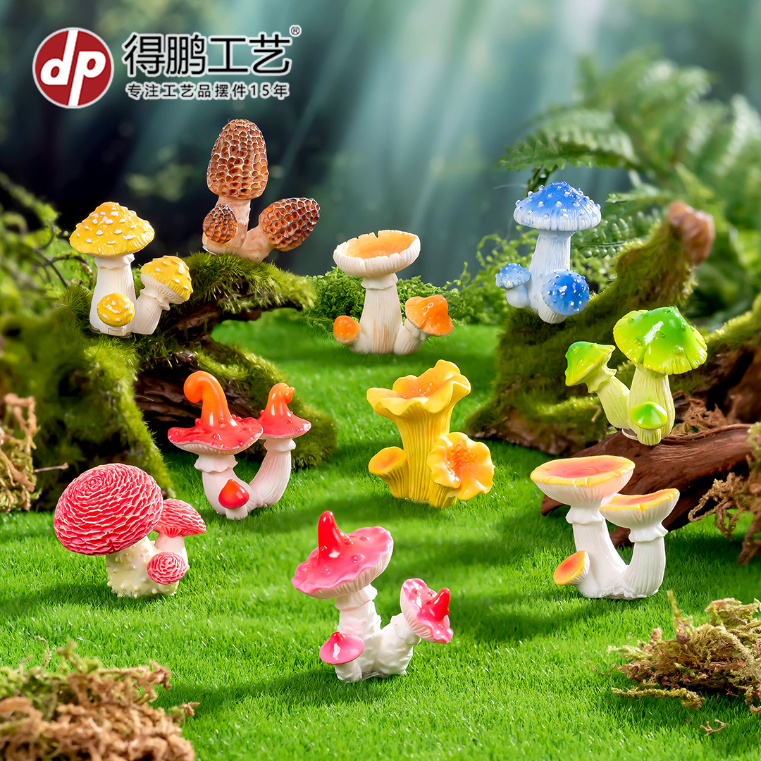 Moss Micro-Landscape Creative Artificial Mushroom Bushes Bonsai Succulent Gardening DIY Landscaping Decoration Accessories Small Ornaments