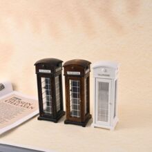 1:12娃娃屋dollhouse迷你电话亭摆件户外模型小型微缩场景装饰件