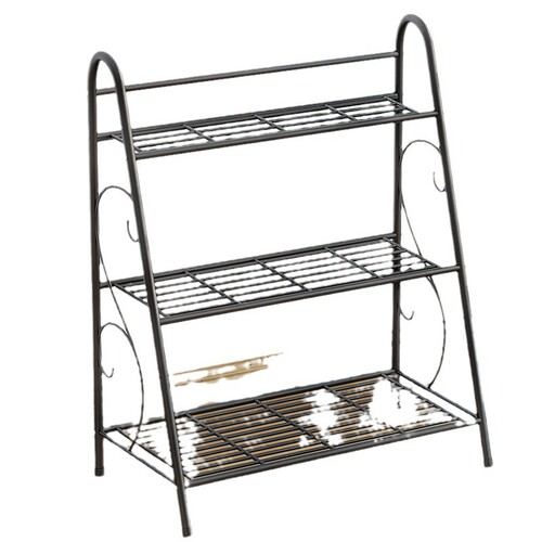 Floral Frame Iron Living Room Indoor Balcony Floor Standing Multi-layer Flower Stand Display Shelf Simple Modern Step Planter Ficus