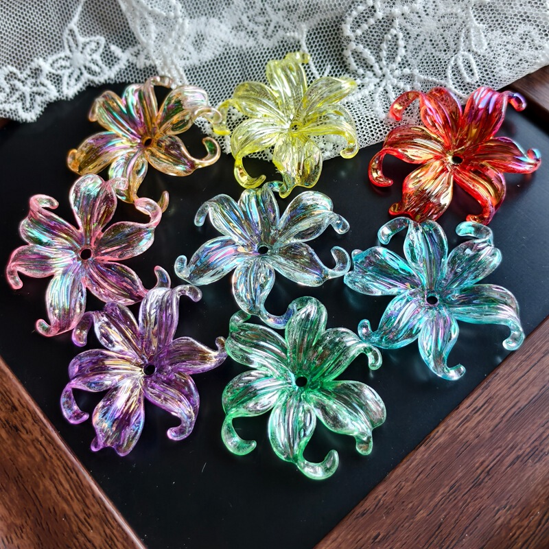 Mapei Iridescent Gradient Two-Tone Ocean Flower Iris Flower Gold Phoenix Flower DIY Flower Hairpin Flower Shoe Decoration Accessories