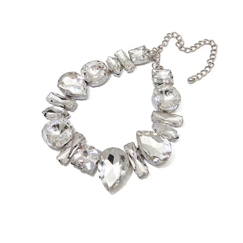 Women's Gender Basic Lady Simple Style Water Droplets Rhinestone Women's Necklace