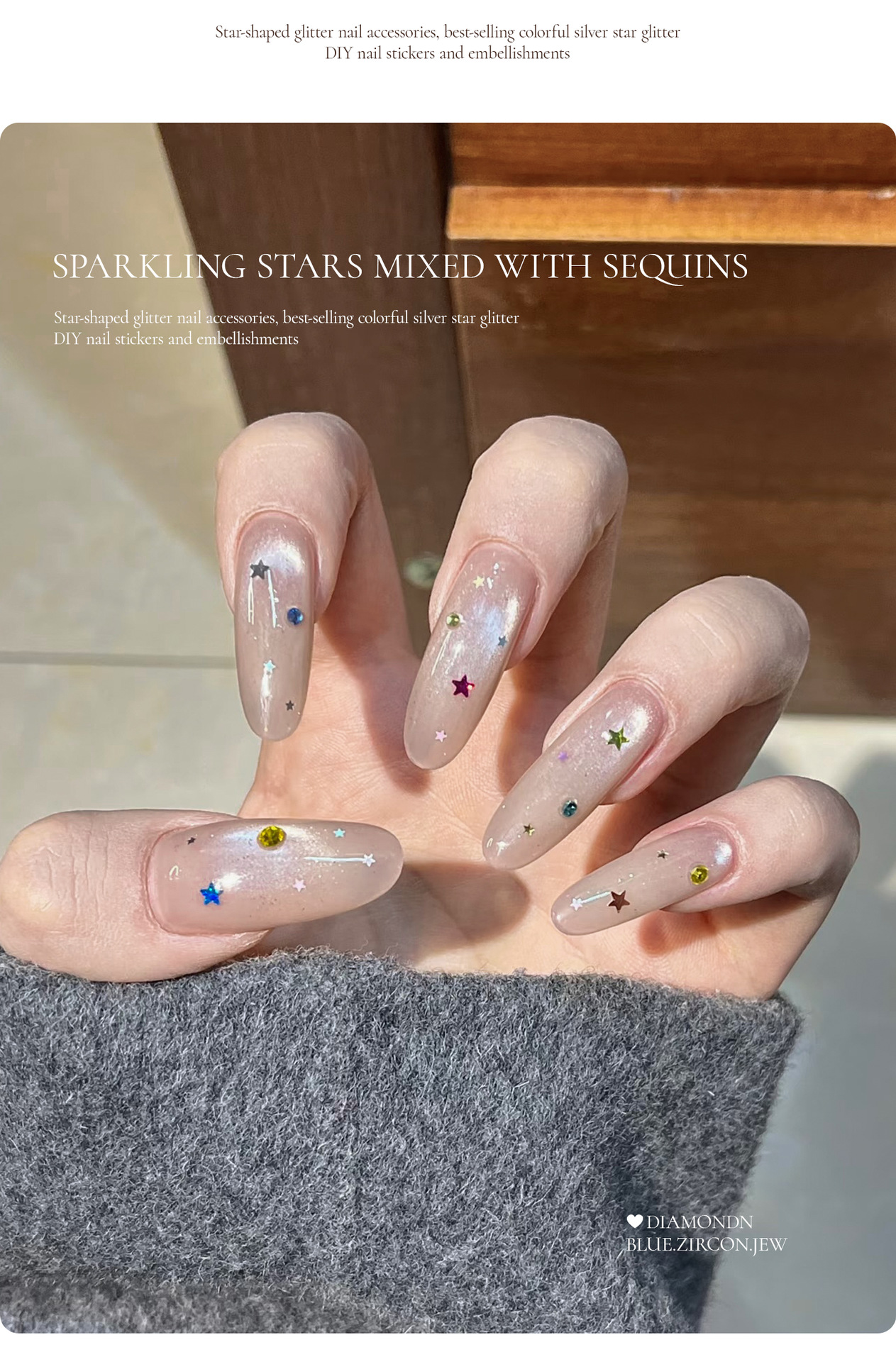 Cross-Border Hot-Selling Items: Ultra-Thin Star-Shaped Glitter in 12 Colors for Nail Art, Laser Glitter, Small Eye Makeup Accessories, DIY Nail Decoration
