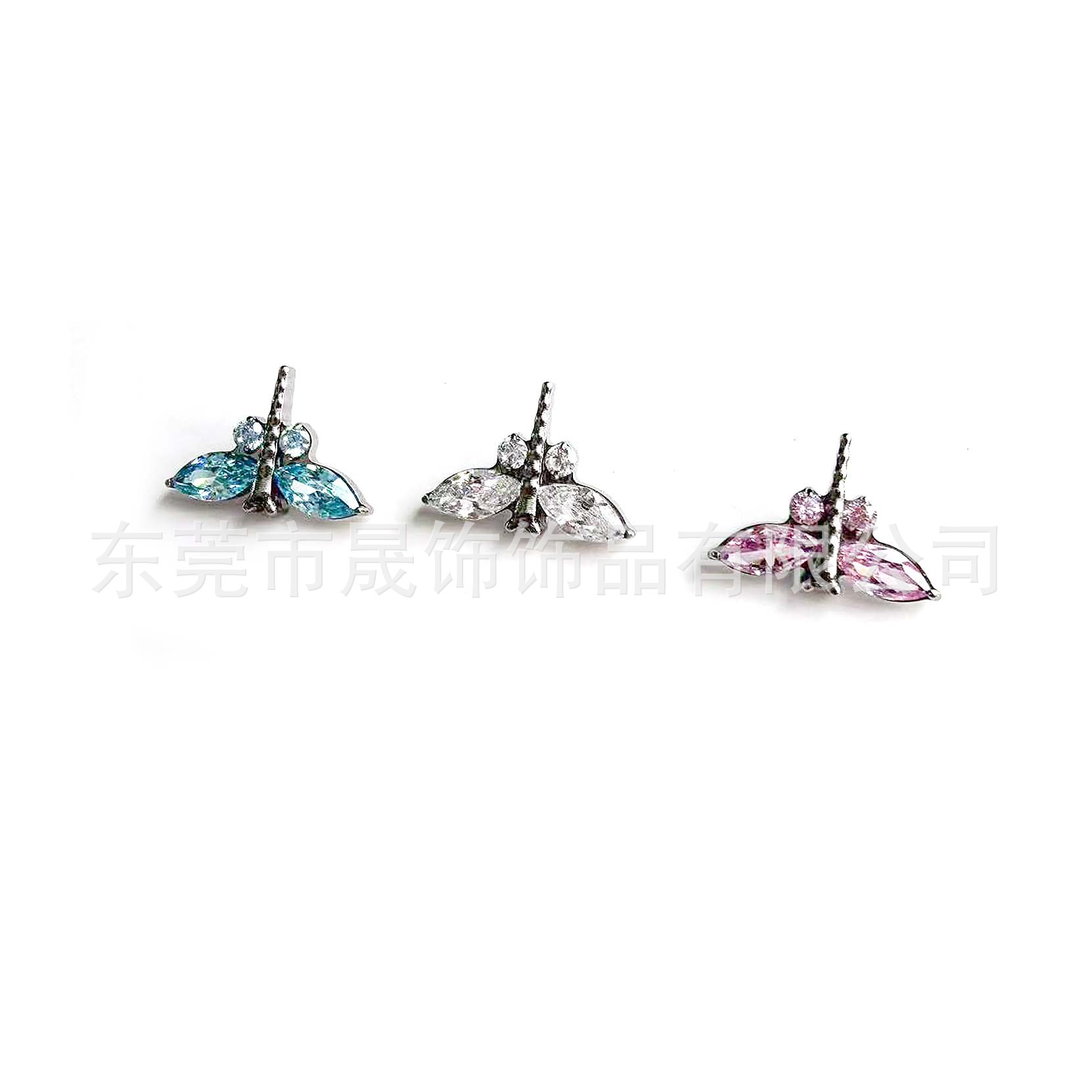 F136 Titanium 蜻蜓包 Studded Cubic Zirconia Labret Stud Ear 蜗钉 G23 Implant Grade Titanium 人体 Piercing Jewelry Helix Cartilage Stud