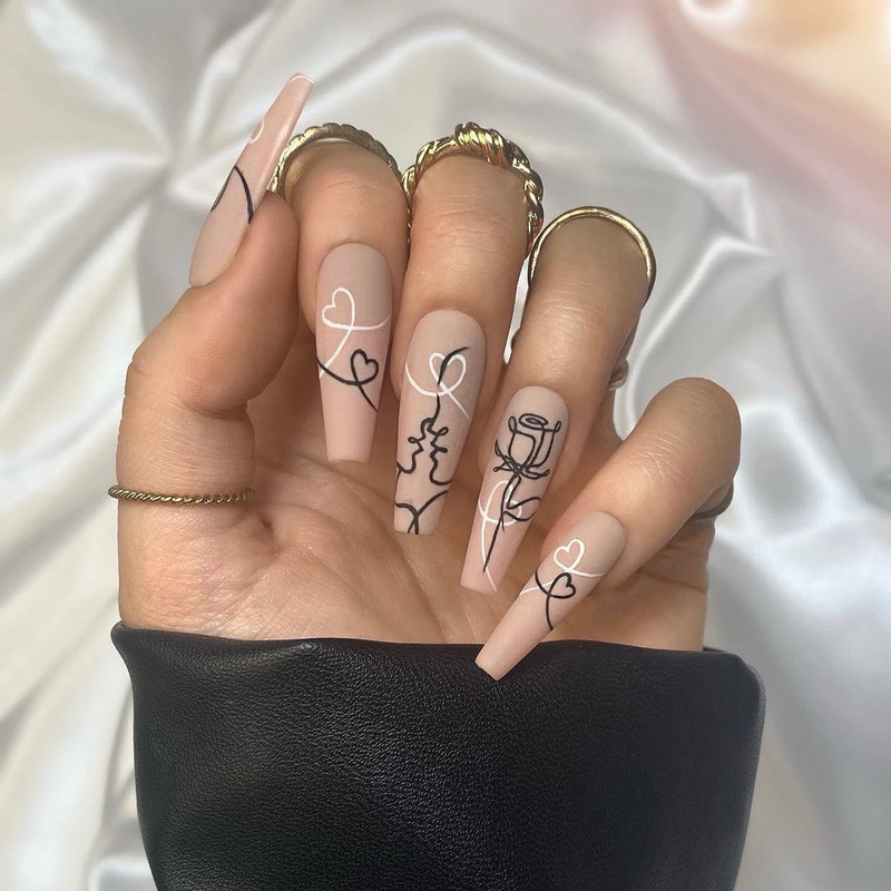 Abstract lines artistic sense of wearing nail art False nail nail patch nail patch removable nail piece