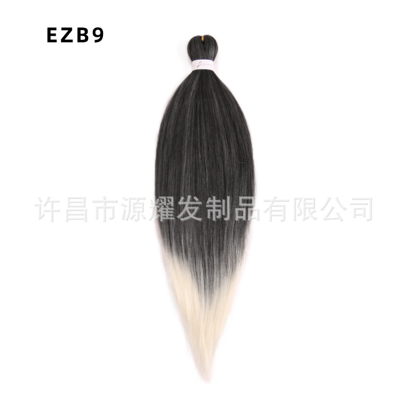 Peluca EZ cabello esponjoso y suave de fibra química trenza grande 26 pulgadas 90g pvc bicolor retardante de llama seda de baja temperatura trenza grande