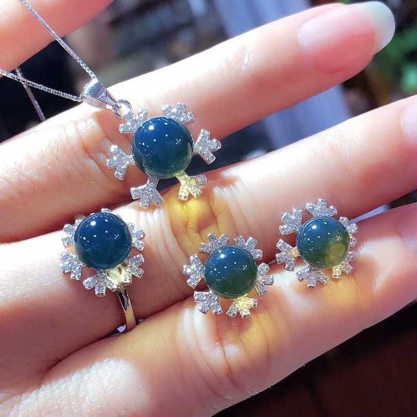 7-8-9mm Мексика Lanper Seiko Инкрустация S925 Серебряный набор Ювелирные модные тенденции