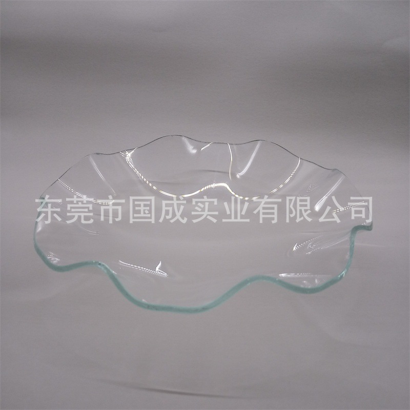 热弯烤弯平面玻璃灯罩水果盘零食糖果碟摆件创意新奇家居装饰品