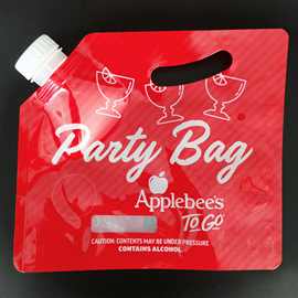 外贸出口食品级酒水果汁自提袋  3L彩印果酒饮料柠檬水自立吸嘴袋