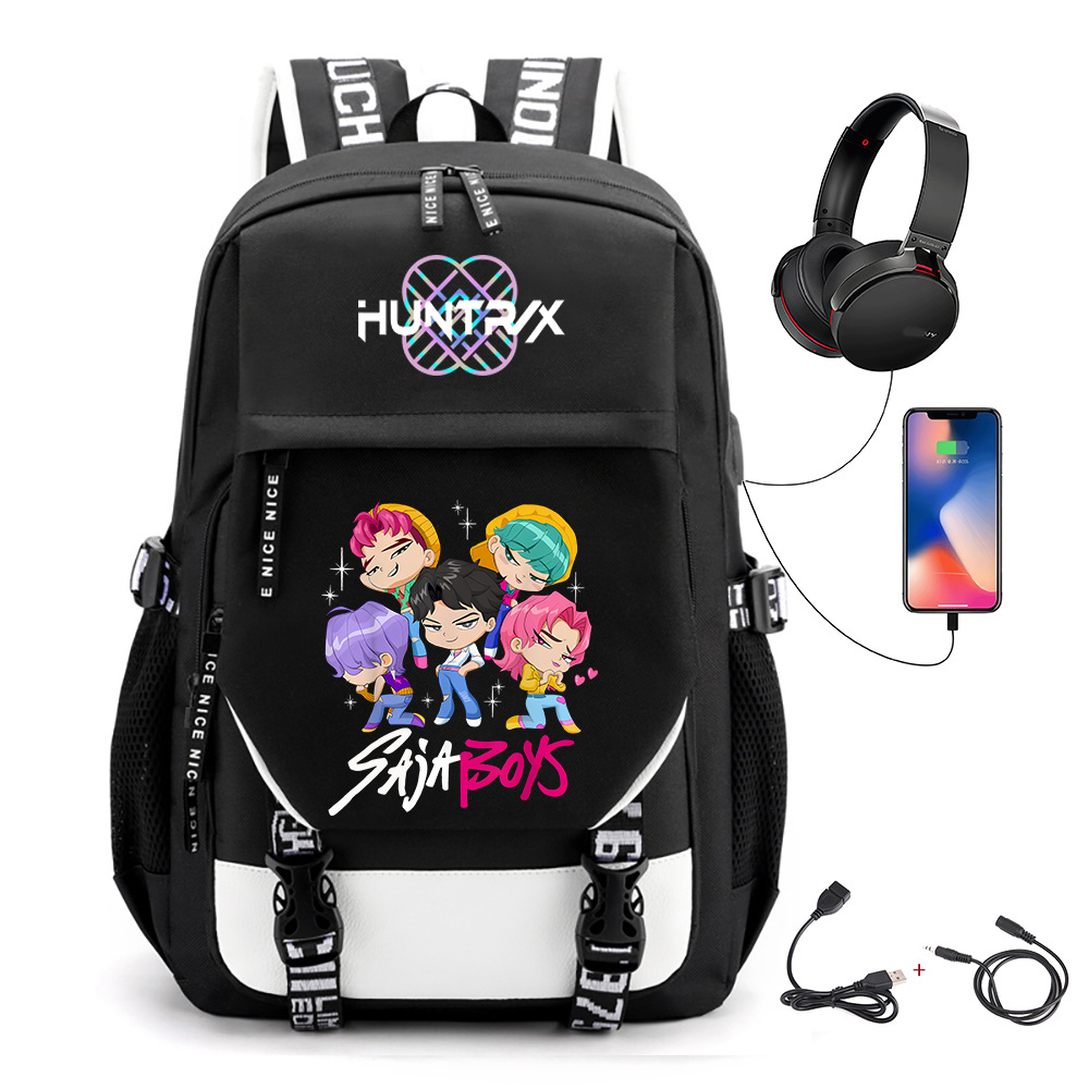 Comercio exterior transfronterizo KPOP Caza de brujas película impresión perimetral mochila mochila escolar mochila USB