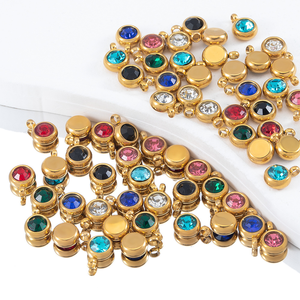 11g Weight 20 PCS/Package Diameter 6 Mm Plastic Resin Zircon Geometric Pendant