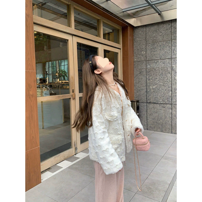 Зимняя куртка, бархатный кардиган, стиль Chanel