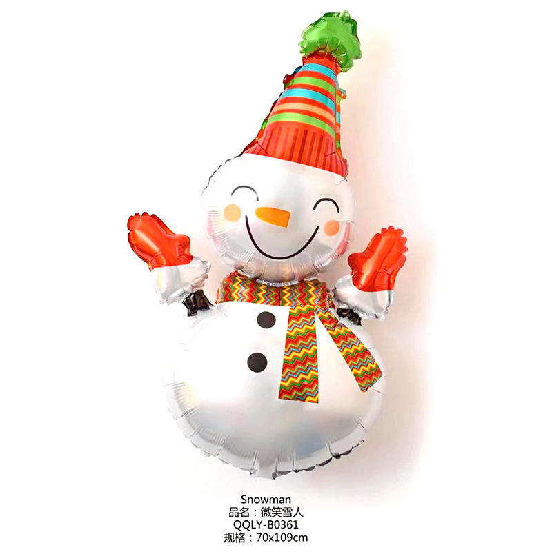 Navidad decoración de dibujos animados globo de aluminio centro comercial tienda fiesta decoración suministros Santa Claus globo