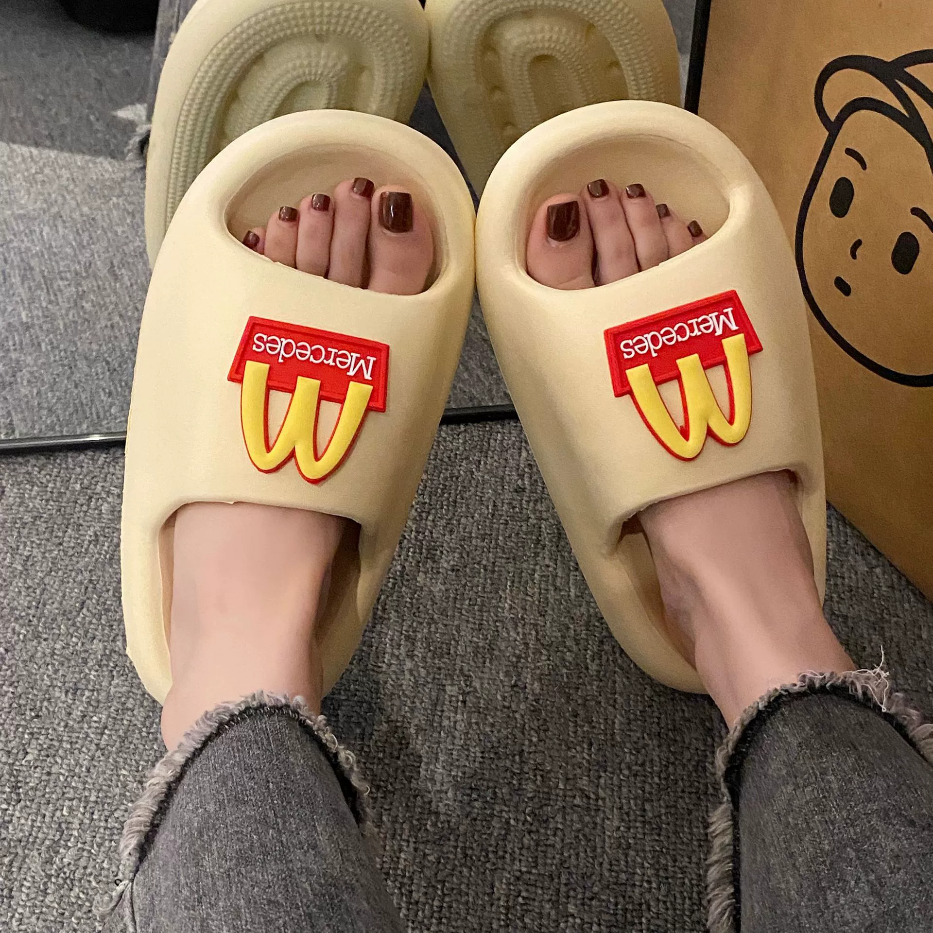 Тапки, летние нескользящие дезодорирующие для любимого, слайд, обувь