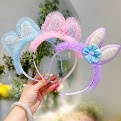 Children's hairband spring and summer Sanrio sequined headband cute little girl cartoon bunny ear headband children's hair accessories