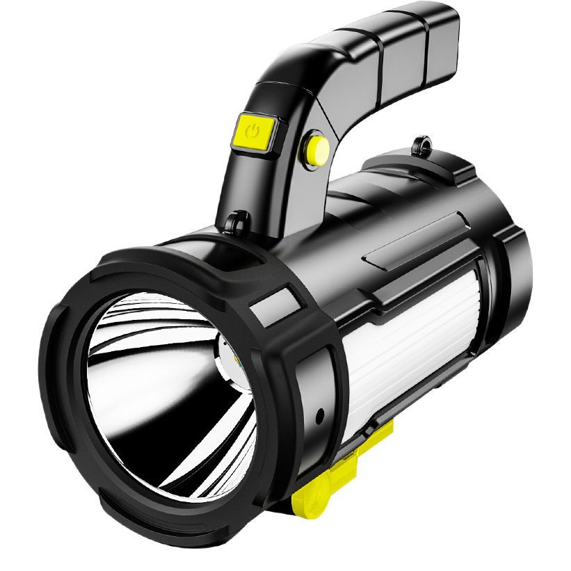 Transfronterizo nuevo de alta potencia USB recargable portátil luz LED linterna de largo alcance COB luz lateral advertencia luz trasera reflector