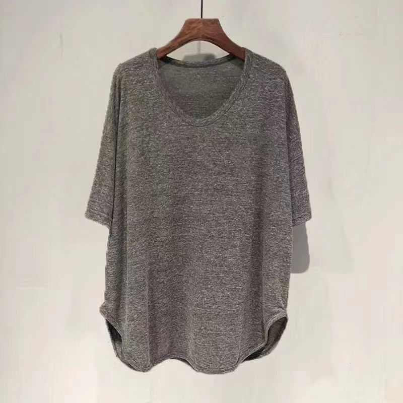 ファットmm 150kg ゆったり大きいサイズ ミドル丈 UVカラー 半袖 Tシャツ レディース 夏新作 韓国版 痩身お腹カバートップ|undefined