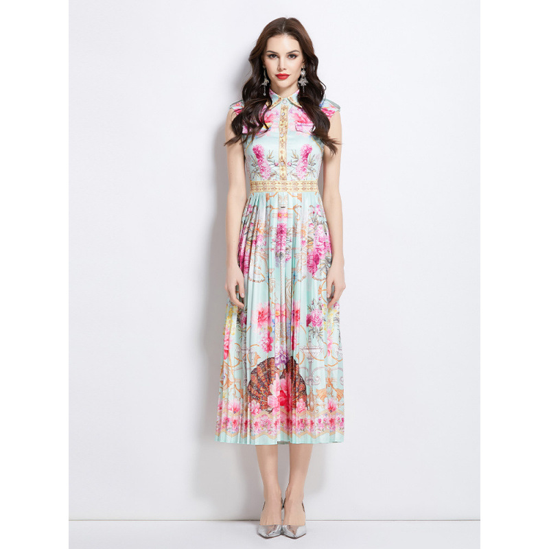 Fashionable summer long elegant dress sleevless