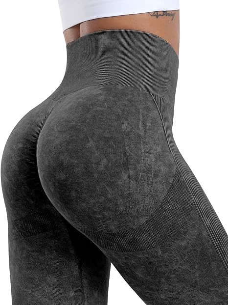Damen Kleidung Wash Butt Lifting Scrunch Washed Nahtlose Yoga Pfirsich Hüftstrumpfhose_voghion.com
