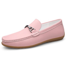 H2516男女豆豆鞋乐福鞋一脚蹬驾车皮鞋春夏套脚牛皮面平底休闲鞋