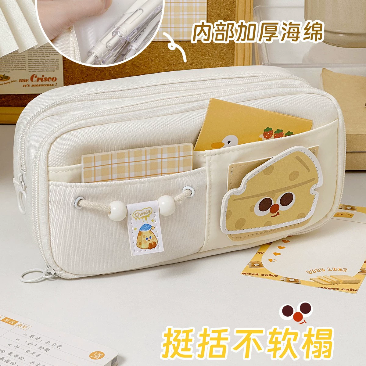 High quality capacious pencil case, cute set, for secondary school, new collection