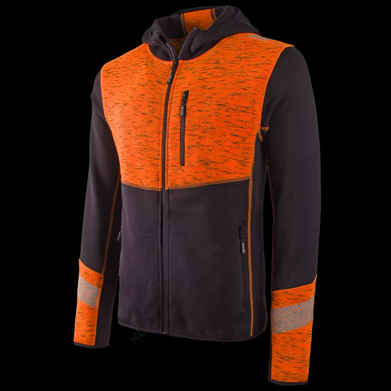 Customized High Visibility Safety Reflective Zipper Hoodie Structured Zipper Jacket Workwear Men's Hoodie Available