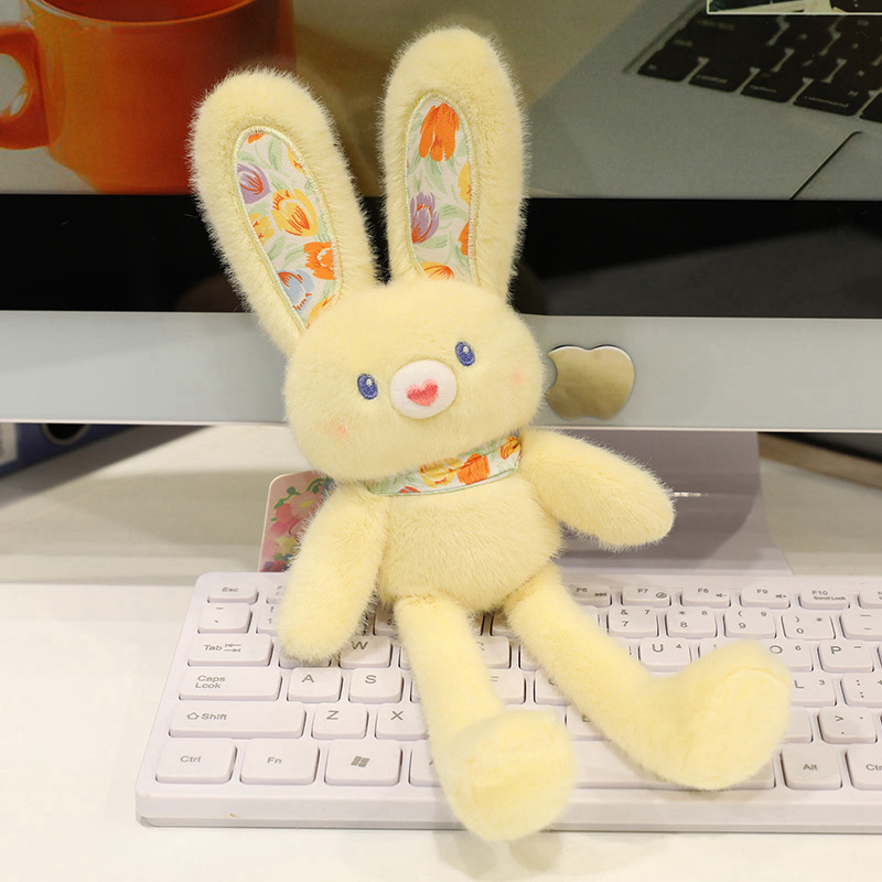 Douyin 新しいプルウサギ耳ぬいぐるみキーホルダードーパミンウサギ人形ペンダント耳ウサギペンダント|undefined