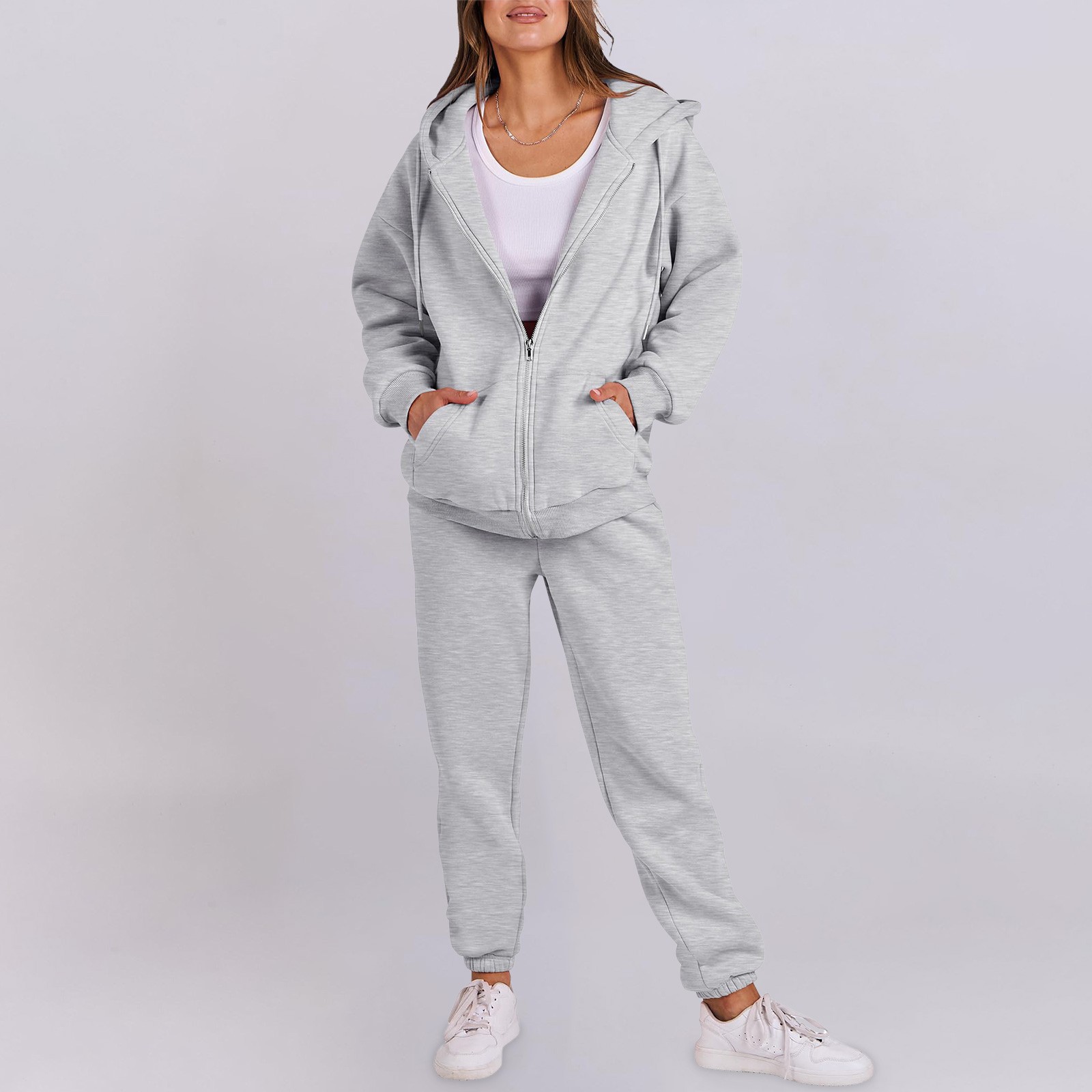 Felpa con cappuccio in pile stile coreano autunno inverno per donna, casual, ampia, con cappuccio, per coppia_voghion.com