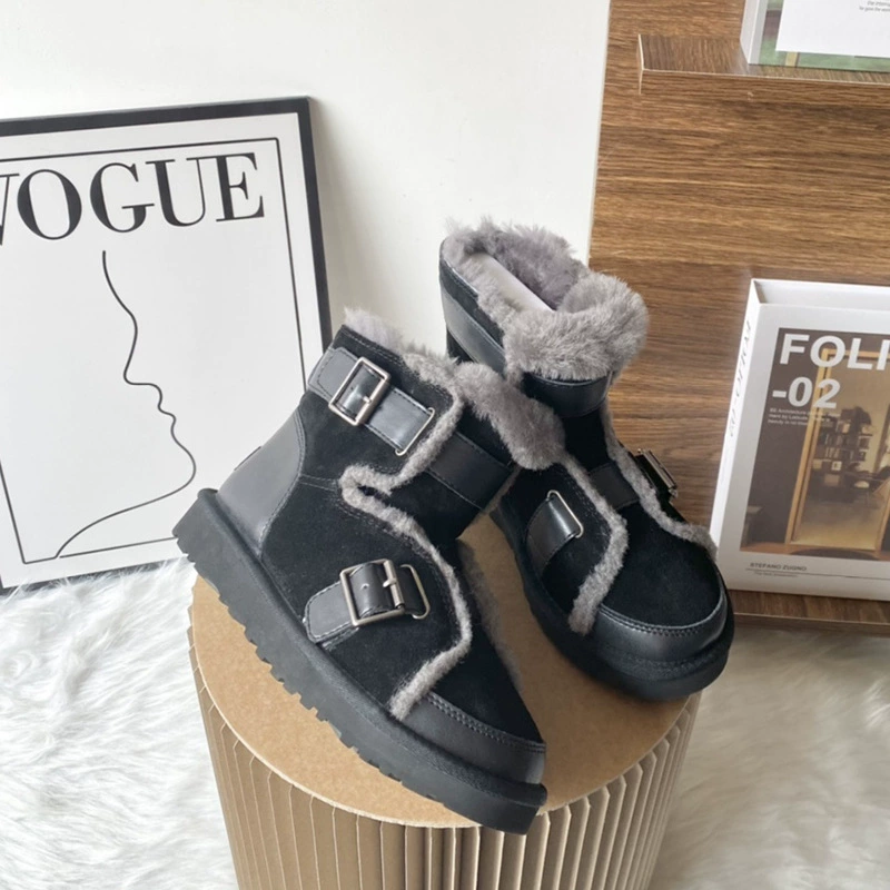 2024 новая осень и зима снег boots с толстой подошвой suggdben утолщённый пряжка мотоподошва короткие сапоги ЅUGGᎠBEN