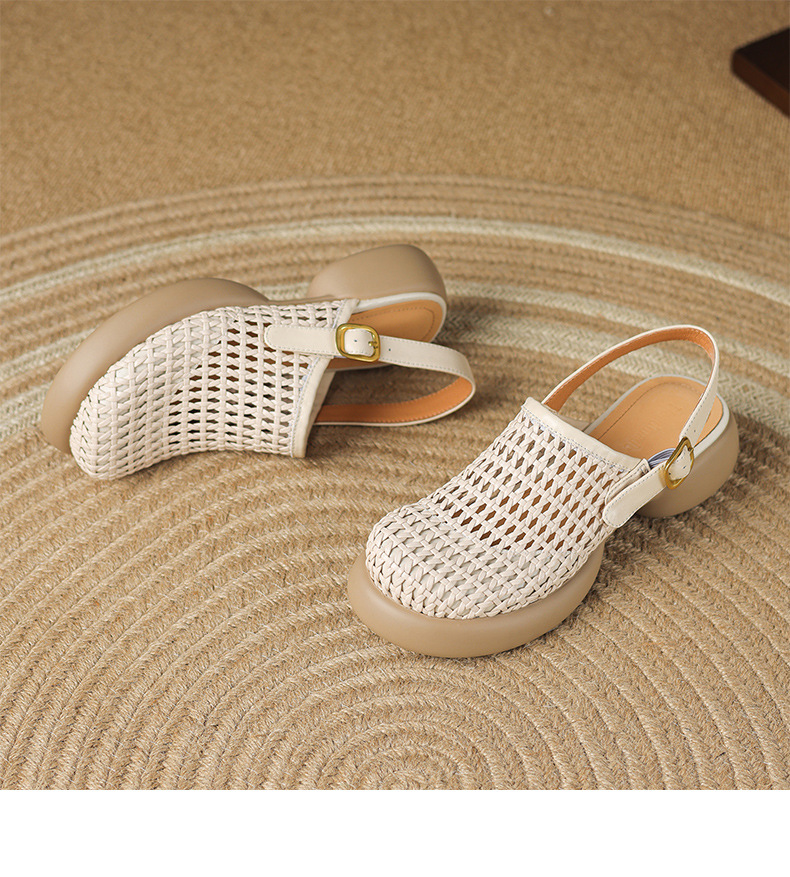 Sandal cao gót nữ đế dày gót vuông mũi hở phong cách La Mã — đen chi tiết 16