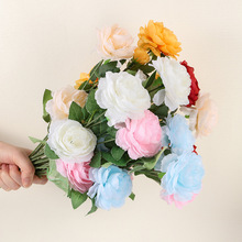 定制高级感3头洋牡丹欧式包芯牡丹仿真花婚庆假花装饰牡丹花批发