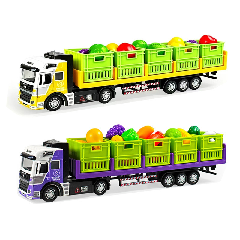 1:36 Scale Alloy Die-Cast Truck for Transporting Vegetables and Fruits, Pull-Back Car, Children's Role-Play Toy 1:36 Scale Alloy Die-Cast Truck for Transporting Vegetables and Fruits, Pull-Back Car, Children's Role-Play Toy