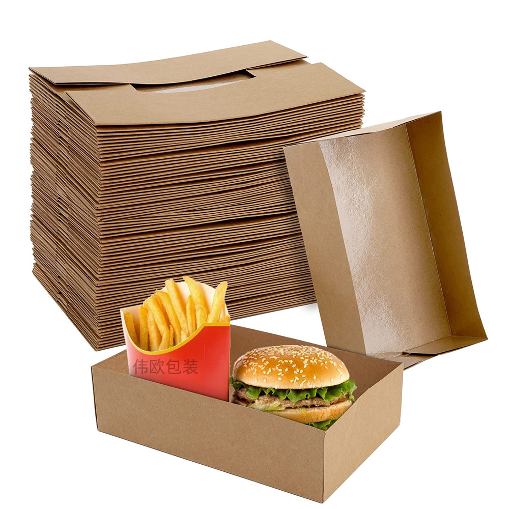 加厚一次性方盒寿司外卖打包纸盒防油食品外卖打包袋烧烤袋子