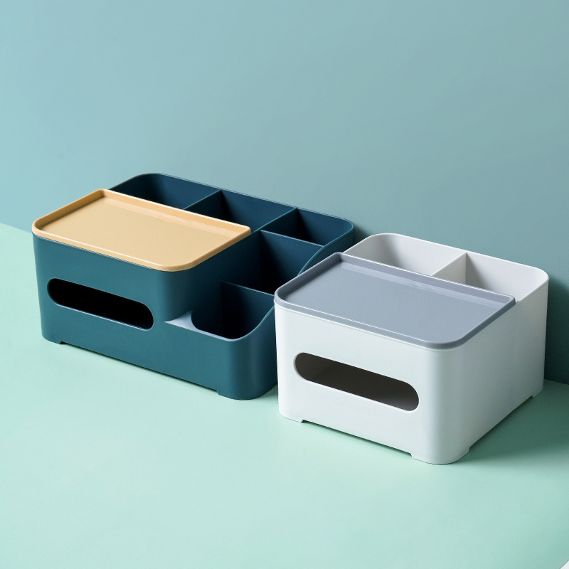Control remoto de la Caja de pañuelos multifuncional nórdica caja de almacenamiento de la Sala de estar doméstica caja de extracción simple caja de plástico de escritorio