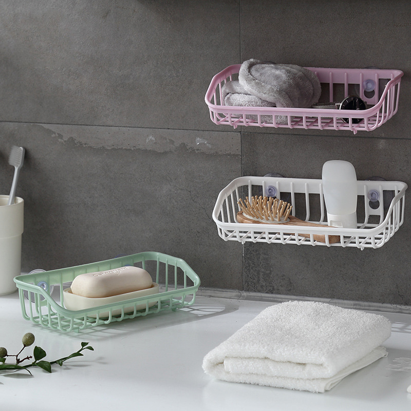 Kitchen shelf drain storage suction cup hanger sponge rack storage rack organizer no drill draining rack