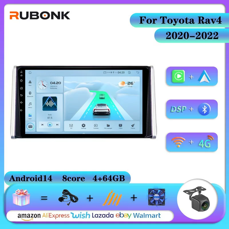 Suitable for 20-22 Toyota RAV4 special Android large-screen navigation GPS player Bluetooth wireless Carplay
