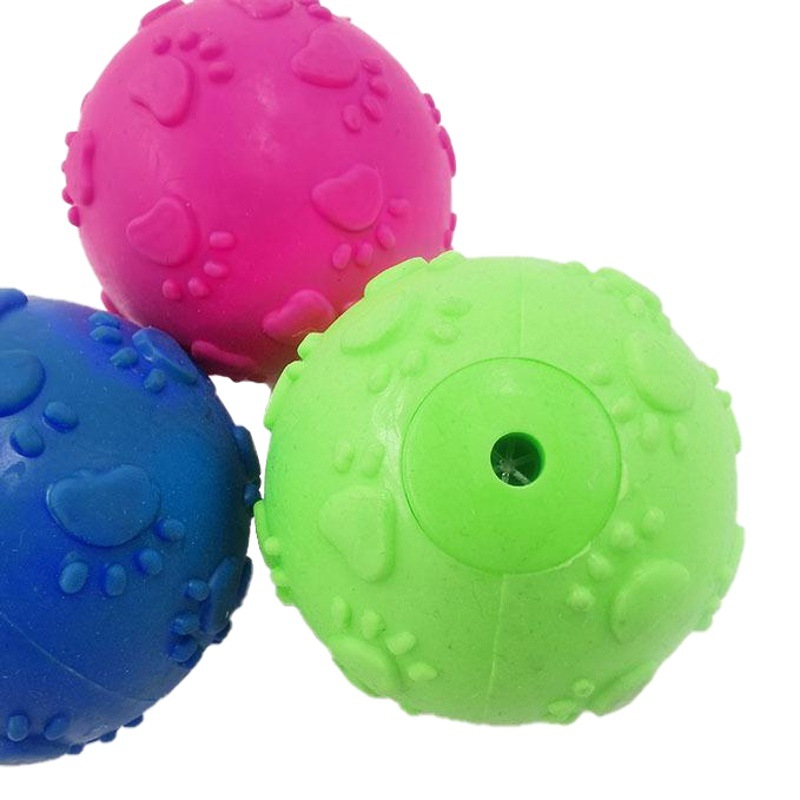 Mascota TPR huellas de juguete de sonido bola molar perro de entrenamiento perro resistente a mordeduras perro de juguete de goma suministros para perros fábrica en stock