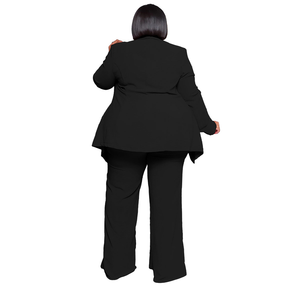 581g Weight Long Sleeve Sleeve Length Spandex, Polyester, knit Fabric Type Pant Co-ord Set Sets Type 2 Pieces Set Quantity Daily Occasion Turndown Neckline Regular Fit Fit Type Solid Color Pattern Summer, Spring Season Women's Gender Elegant Style Daily Women's Elegant Solid Color Spandex Polyester Knit Pant Co-ord Set Plus Size Two-piece Sets 27