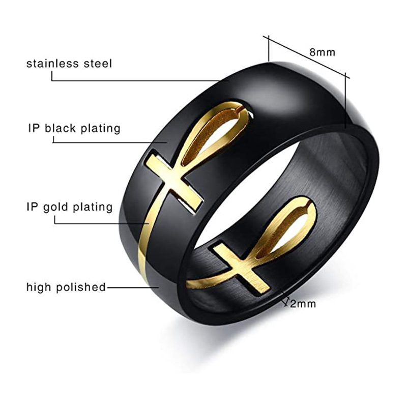 1 Piece Quantity Casual Simple Style Cross Stainless Steel Plating Hollow Out Rings