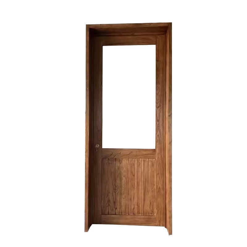 Solid Wood New Chinese Style Double Door Painted Door Can Be Ordered Bedroom Door Study Door Wooden Door Interior Door Arc Arched Door