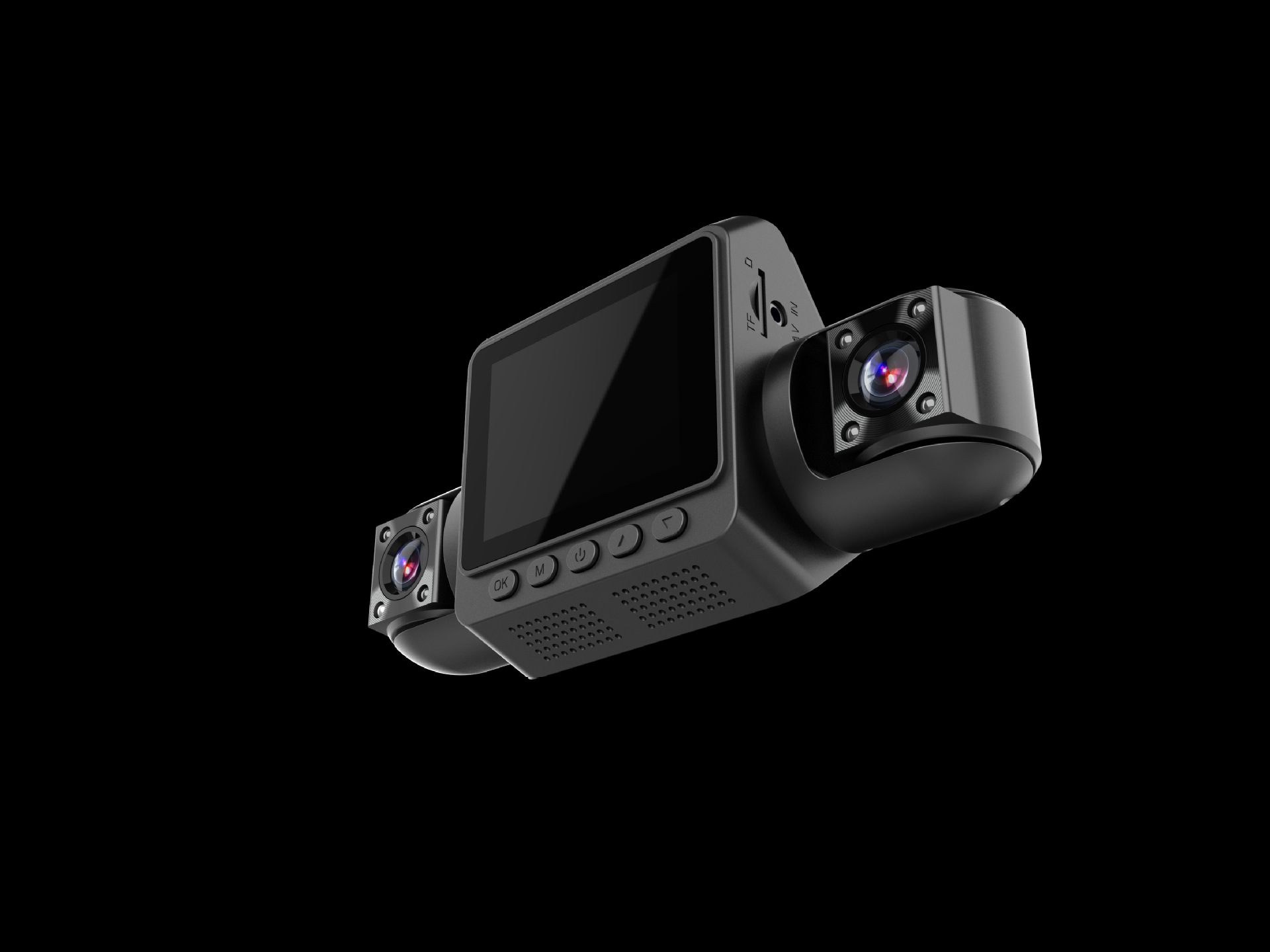 Four-way dashcam with front and rear dual recording plus four lenses for left and right blind spots, high-definition night vision and reversing camera