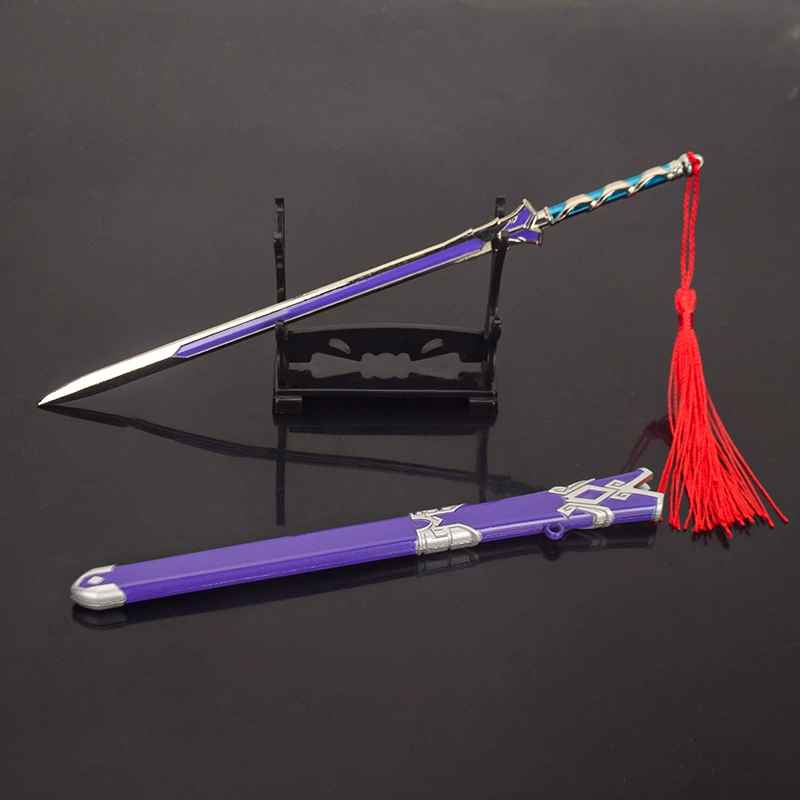 Anime game peripheral weapon with a 22cm alloy model weapon ornament keychain
