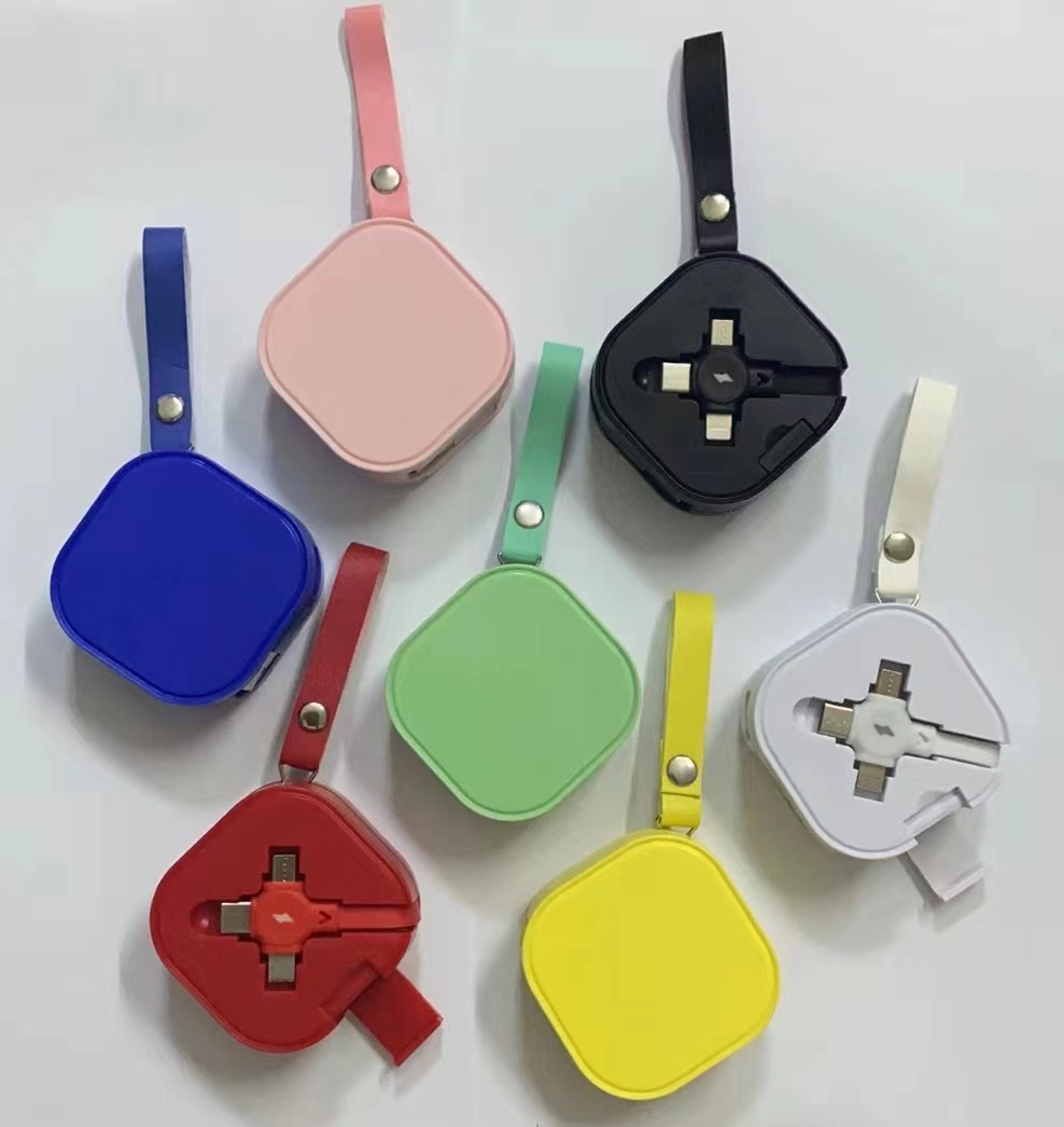6A un cable de datos retráctil de carga rápida de 100w macarón 3 en 1 cable de carga publicitario regalos logotipo personalizado