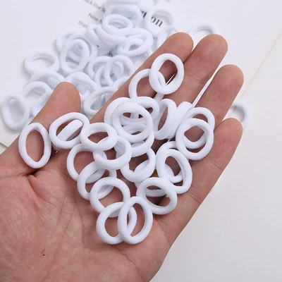 Rubber Band Baby Hair Band Does, Saç üçün rezinlər - 17-all-white-500-pieces-in-bag