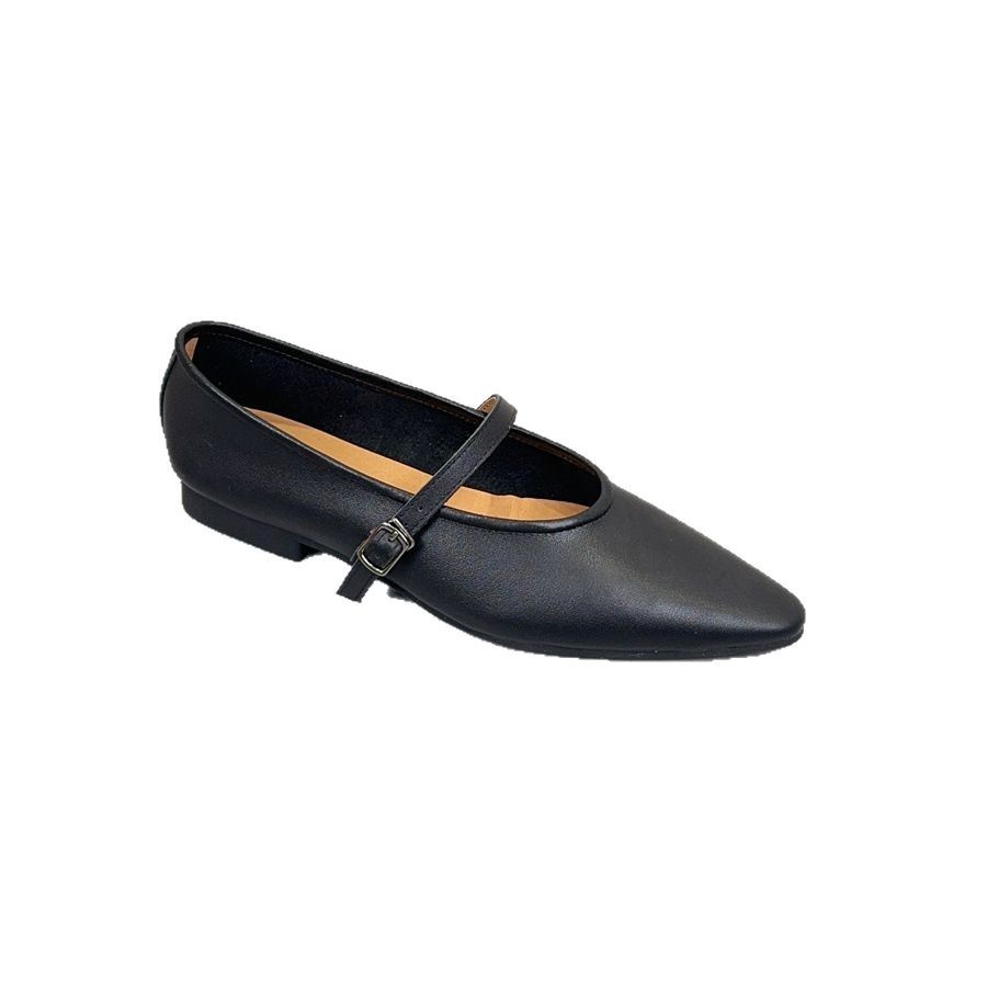 3136-6 Style Women's Shallow Strap Flats, New Soft Leather Flat Pointed Toe Vintage Mary Jane Shoes, Versatile For Women_vogvips.com