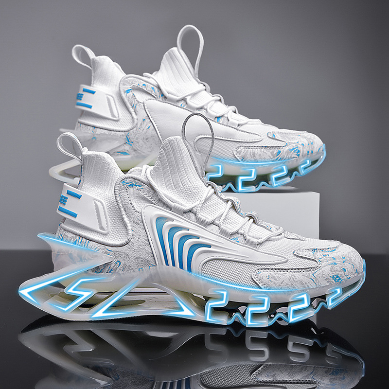 2021 Autumn New Blade Running Shoes Internet Popular Men's Shoes Flying Weaving Air Cushion Sports Shoes Mesh Shoes Men's Basketball Trendy Shoes