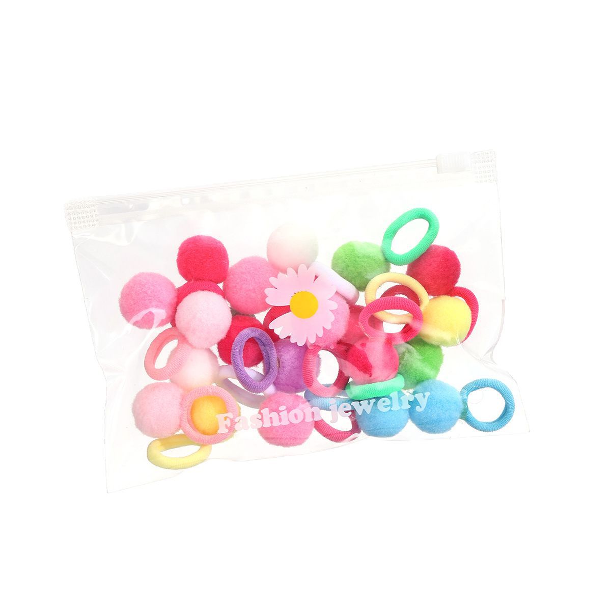 Juego de cuerda para el cabello de bola de color caramelo para niños, bolsa de estilo dulce para bebés, mini cuerda para la cabeza de alta elasticidad, banda de goma, accesorios para el cabello