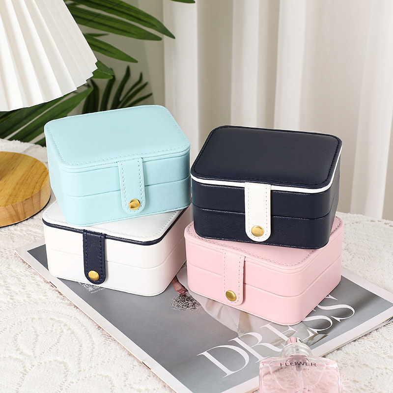 Simple Style Geometric Pu Leather Layered Jewelry Boxes 1 Piece