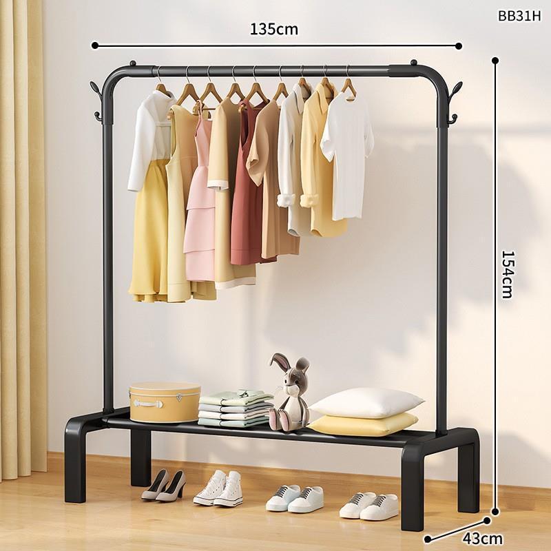 piso percha de ropa dormitorio plegable grueso grueso pequeño interior de plástico percha de ropa doméstica doble varilla balcón