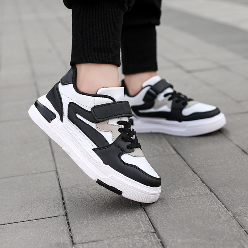 Best-selling children's sports shoes for boys and girls, spring edition, leather panel shoes for middle-aged children, casual shoes