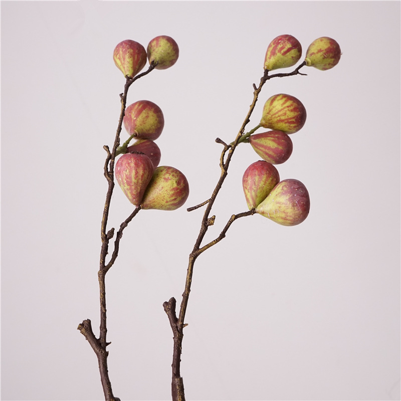 秋色复古仿真花无花果假花高级感逼真文艺客厅摆件插花假果子摆设